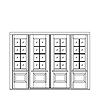 16-lite over 2-panel with shelf and matching sidelites double door
Unit Dimension 112-1/2" x 82"
Door Dimension 60" x 79"
Panels - raised
Glazing - IG, TDL